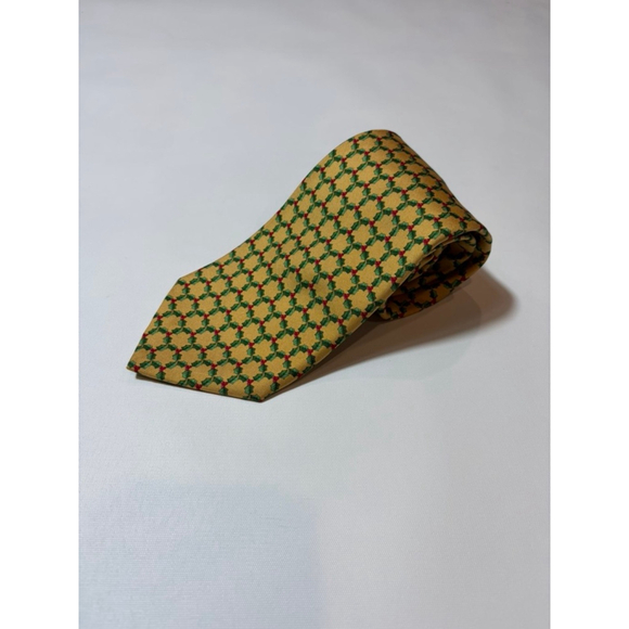 Brooks Brothers Other - Brooks Brothers Makers Silk Tie Gold Green Geometric Lattice USA Prep